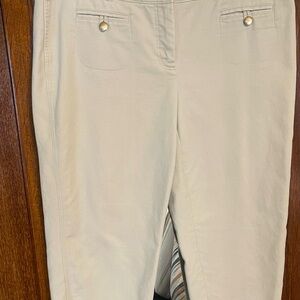 Style & Co. Women's Light Khaki Capris with Silver Button Detail